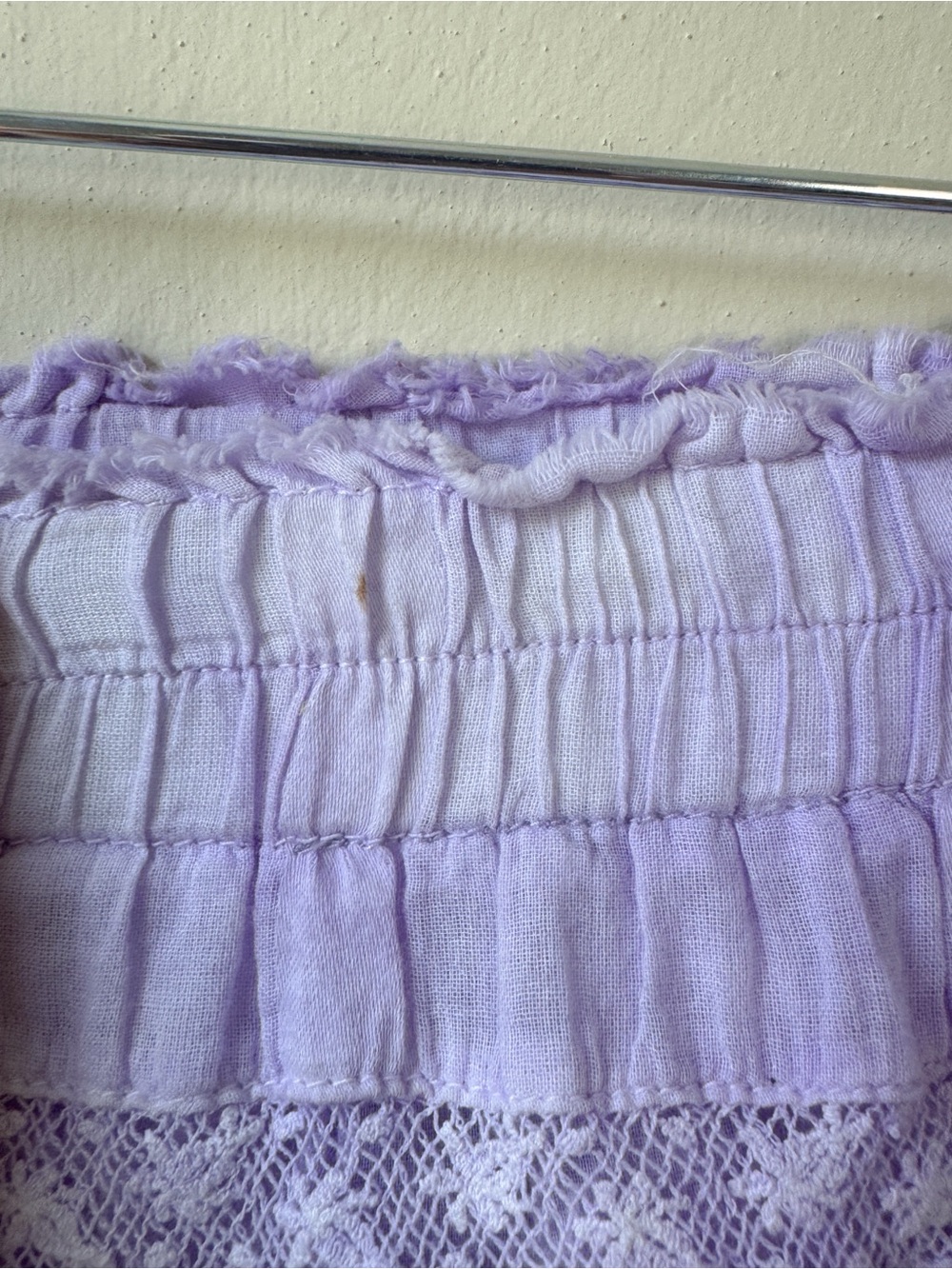 LoveShackFancy Lavender Tiered Eyelet Mini Skirt - Picture 4 of 6